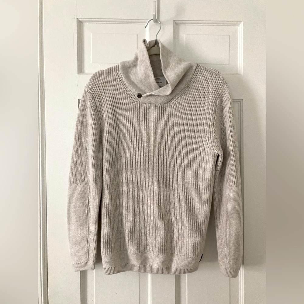 Zara cream sweater shawl collar XS